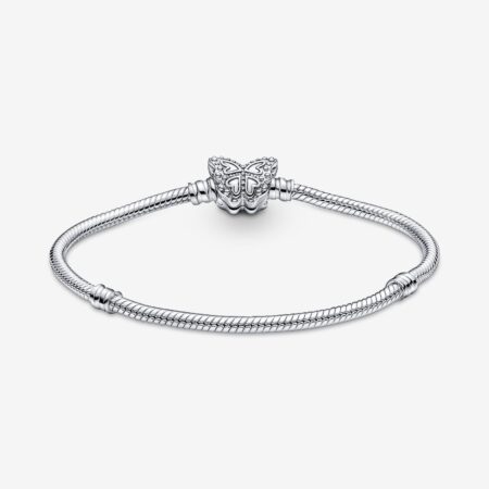 Pulsera Pandora Moments con cadena de serpiente y cierre de mariposa - Imagen 5