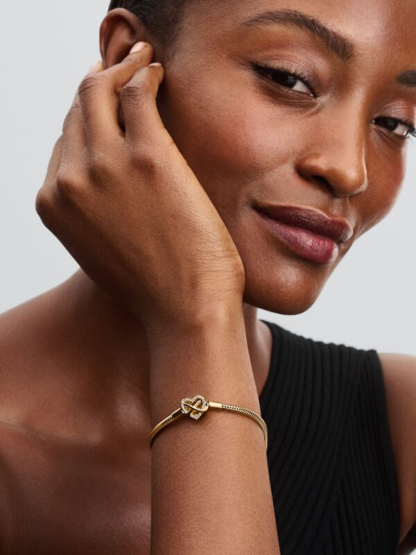 Pulsera Pandora Moments con cadena de serpiente y cierre de corazón infinito brillante - Imagen 5